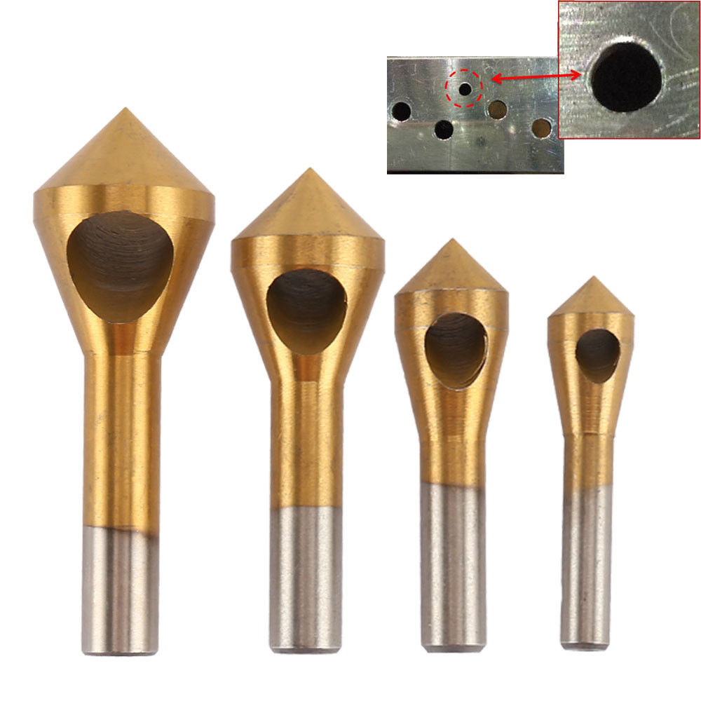 4PCS HSS Titanium Coated Countersink and Deburring Tool Set Wood Metal Drill Bit 191146329107 eBay