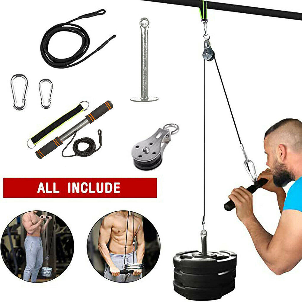 Us Fitness Pulley Cable Gym Workout Equipment Machine Attachment System Home Diy Ebay 7767