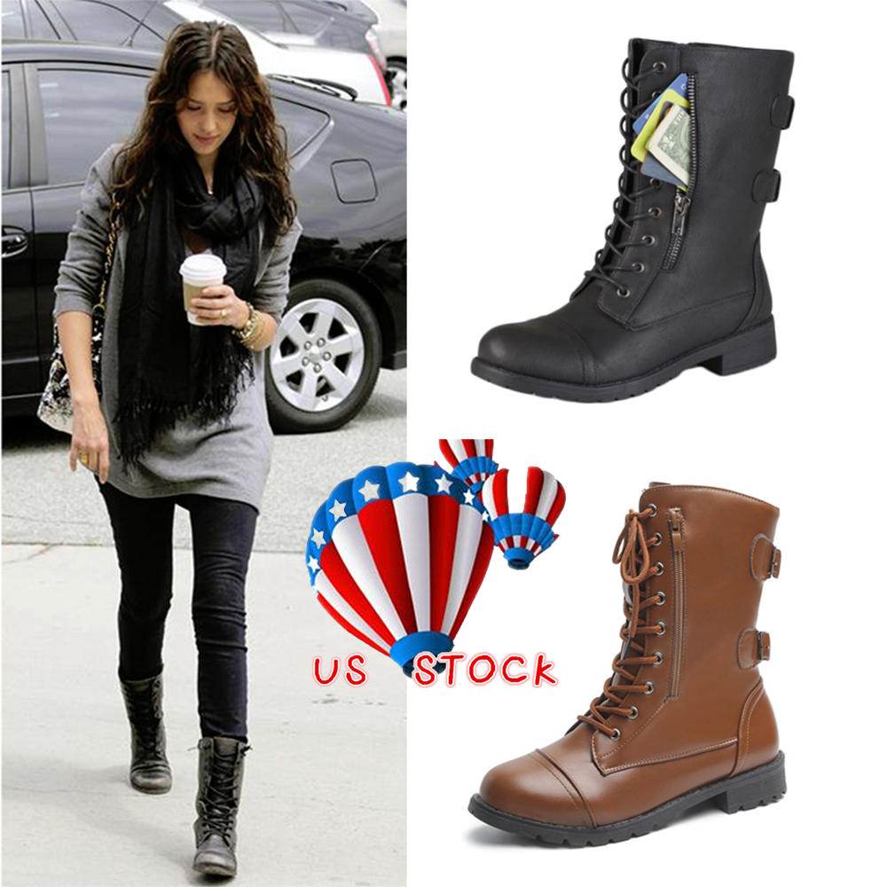 ladies military style boots