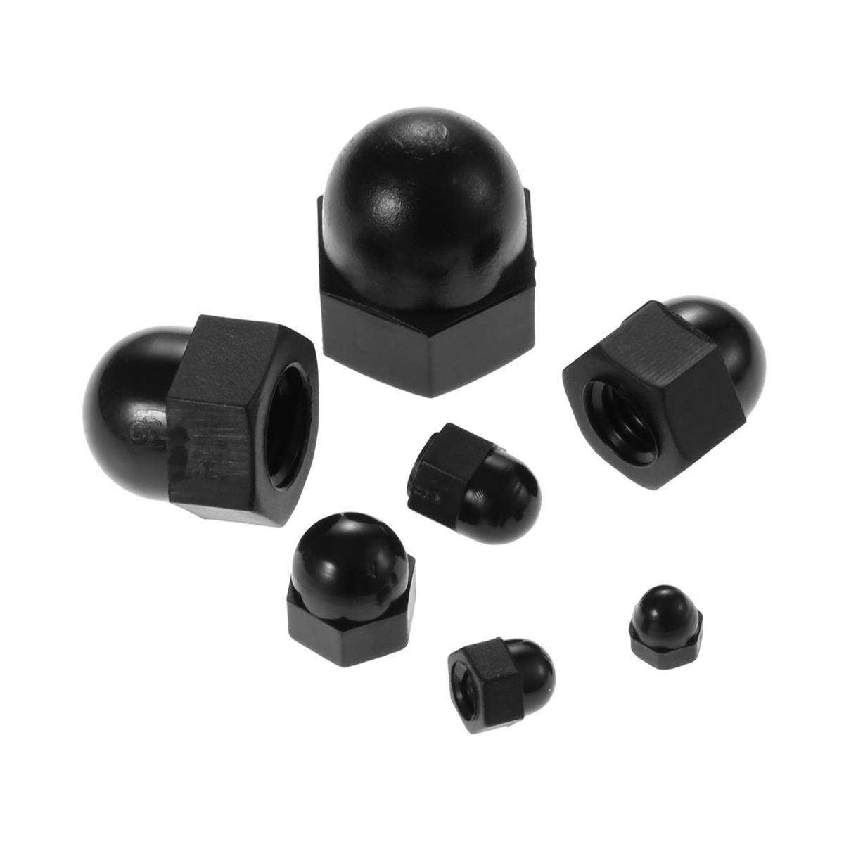 10Pcs Black Plastic Dome Bolt Nut Protection Caps Cover Hex Hexagon M3