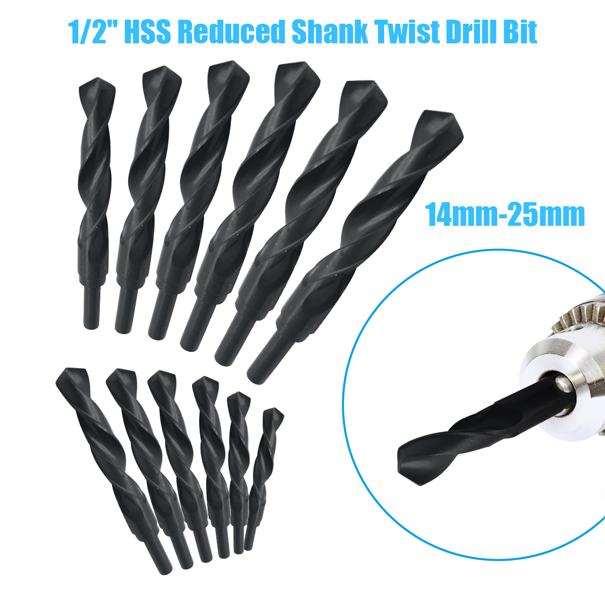 1/2 inch REDUCED SHANK DRILLS HSS TWIST DRILL BITS ALL METRIC SIZES
