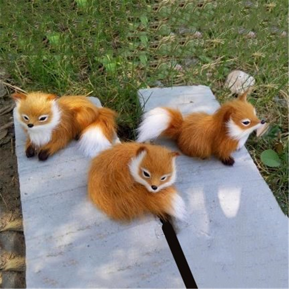 Realistic Small Fox Stuffed Animal Soft Plush Kids Toy Sitting Fox Home