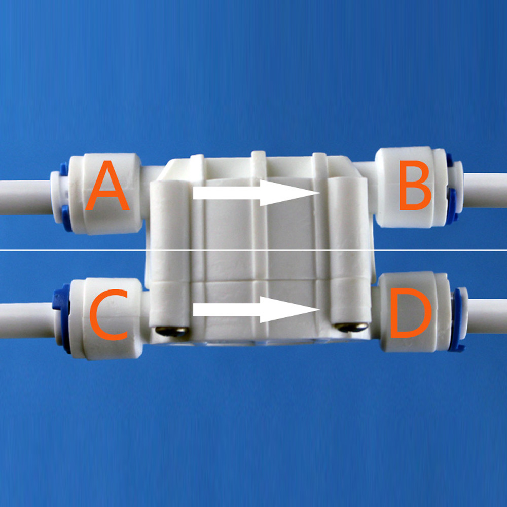4 Way 1/4 Port Auto Shut Off Valve For RO Reverse Osmosis Water Filter