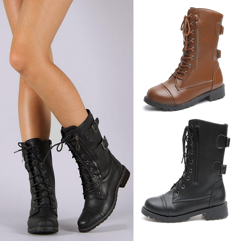 ladies fashion combat boots