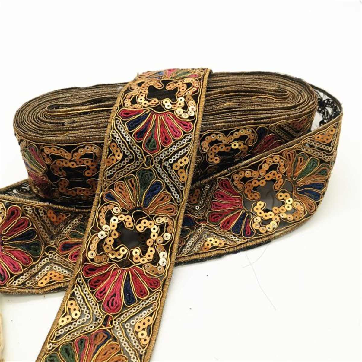 Bouquet Pattern Embroidered Lace Trim Elastic Lace Sewing DIY Ribbon 5 Yards