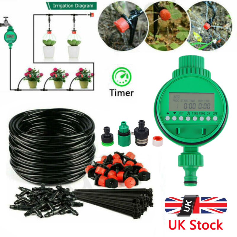 25M Micro Drip Irrigation Watering Automatic Garden Plant Greenhouse