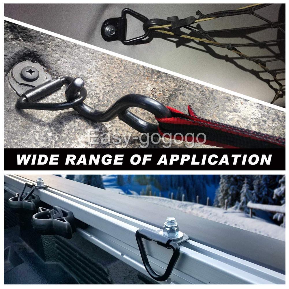 8Set Tie Down Anchor Lashing D Ring Metal Plated Points Ute Trailer