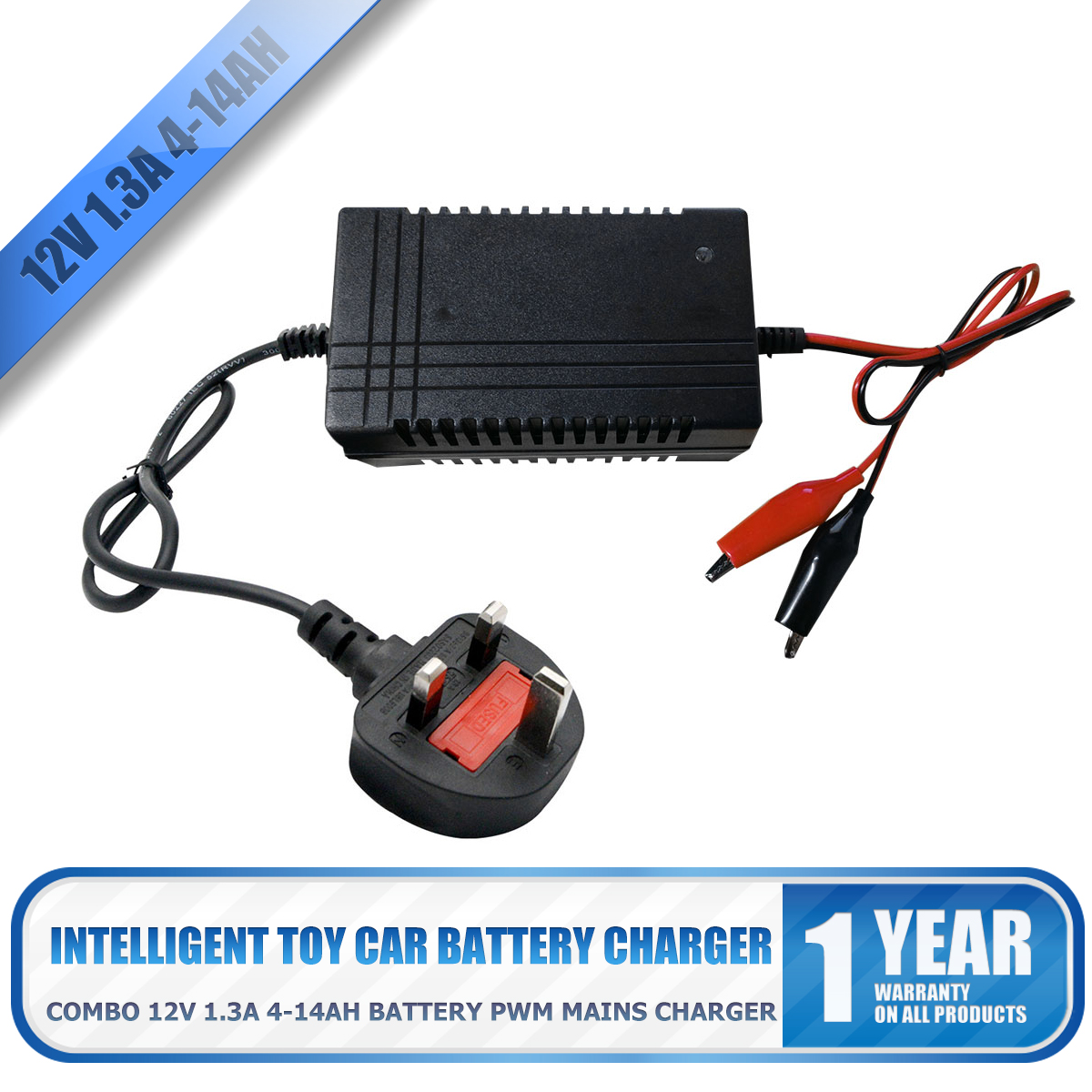 Toy Car Battery Charger 12V Intelligent Charger 1.3A Durable Universal