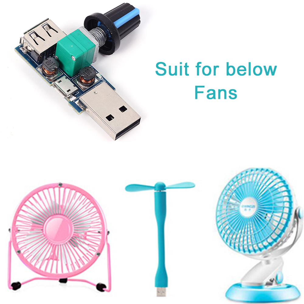 USB Fan Speed Controller DC 412V Reducing Noise MultiStall Adjustment