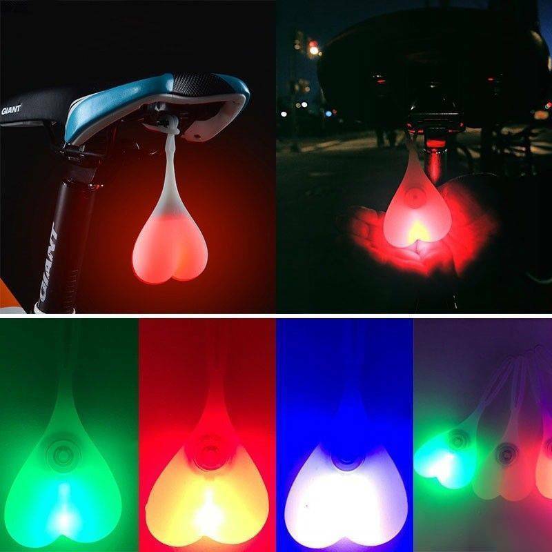 Fahrrad Rücklicht Night LED Herzlampe Sack Eier MTB