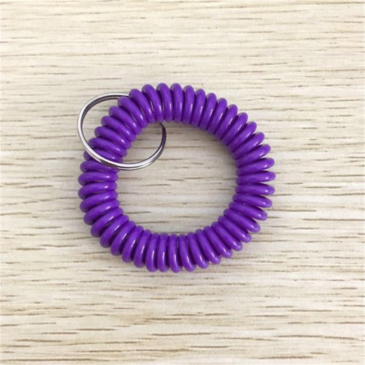 2x Plastic Spiral Wrist Coil Keychain Spring Key Chain Holder Keyring