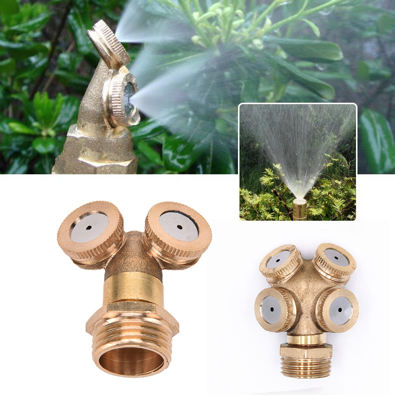 Brass Hose Connector Spray Misting Nozzle Garden Water Sprinkler Farm