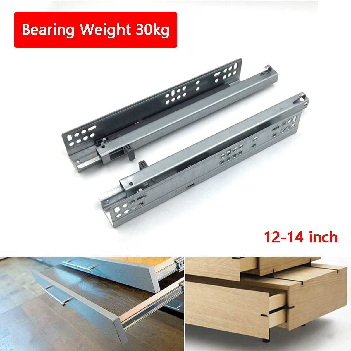 Soft Close Concealed Undermount Drawer Runners Slides Full