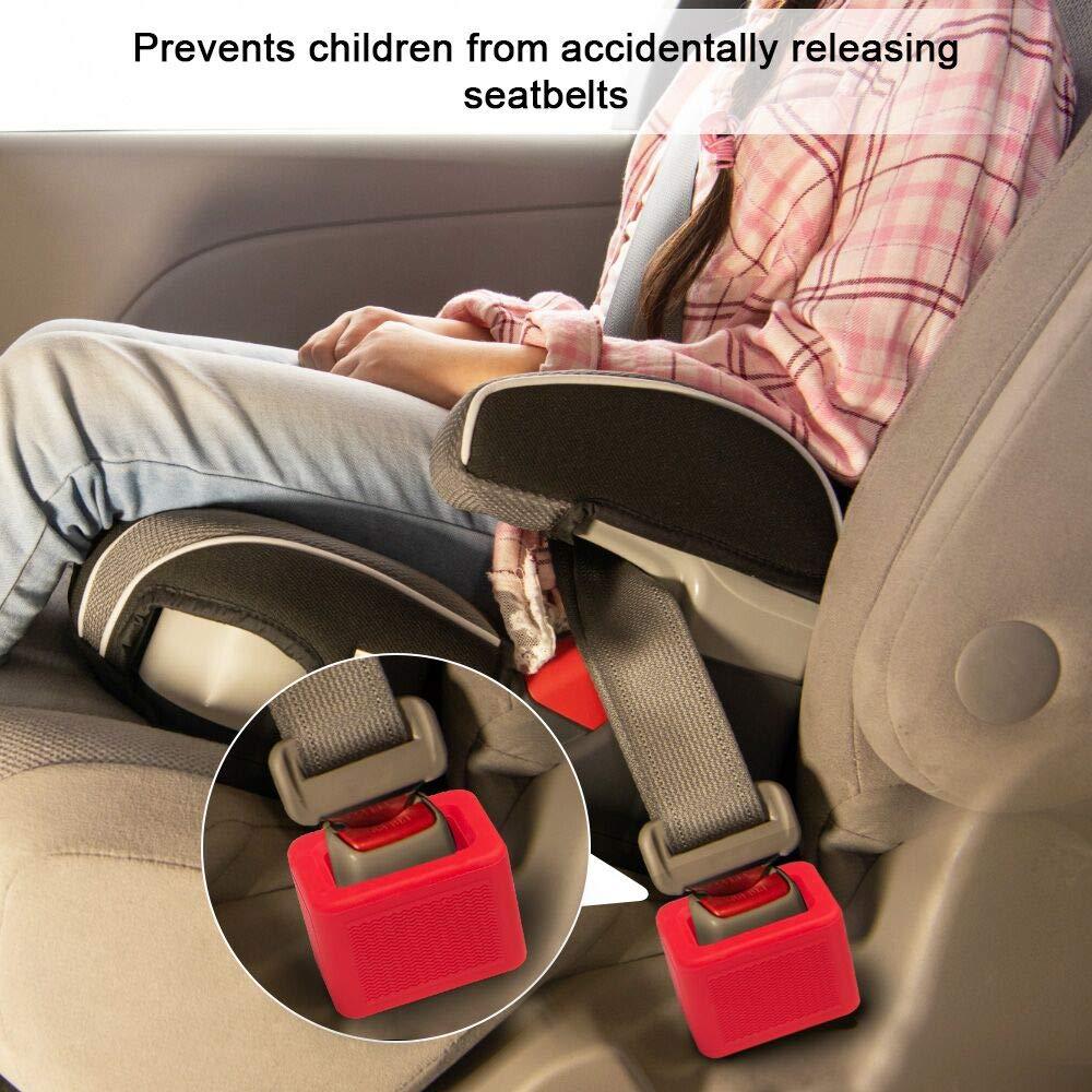 Auto Sicherheitsgurt Halterung - Wididi Anschnallhilfe - Gurtschloss Halter  aus strapazierfähigem Silikon - 2 Stück - Autozubehör - ideal für Kinder