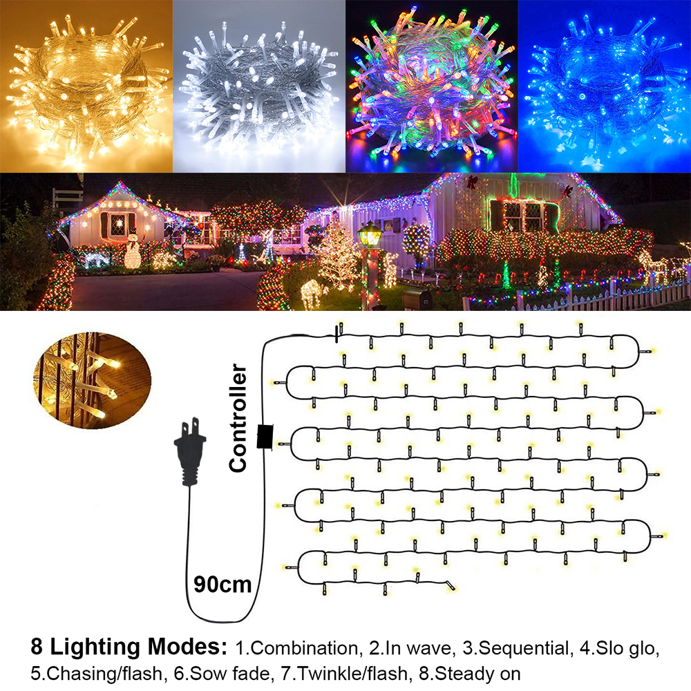 LED Waterproof Icicle String Lights Connectable With Tail Plug Home