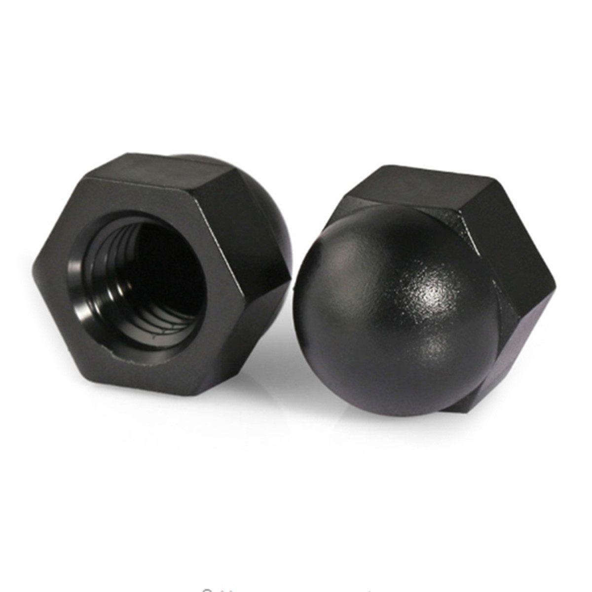 10Pcs Black Plastic Dome Bolt Nut Protection Caps Cover Hex Hexagon M3