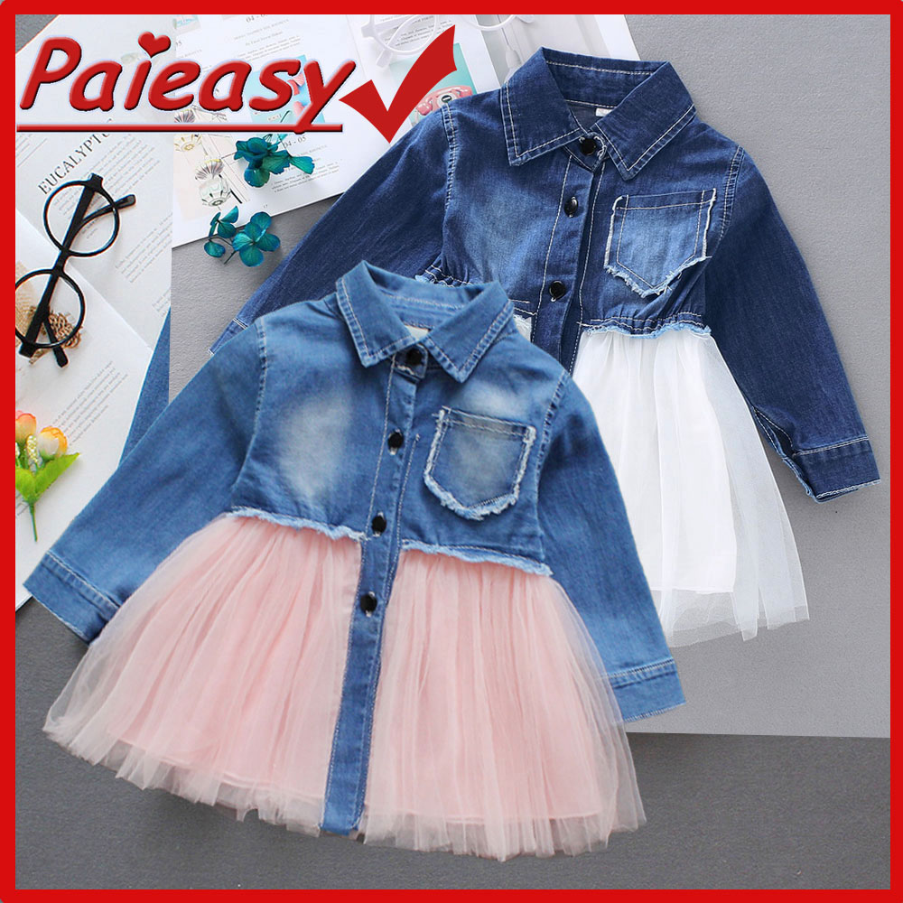 baby girl long sleeve denim dress