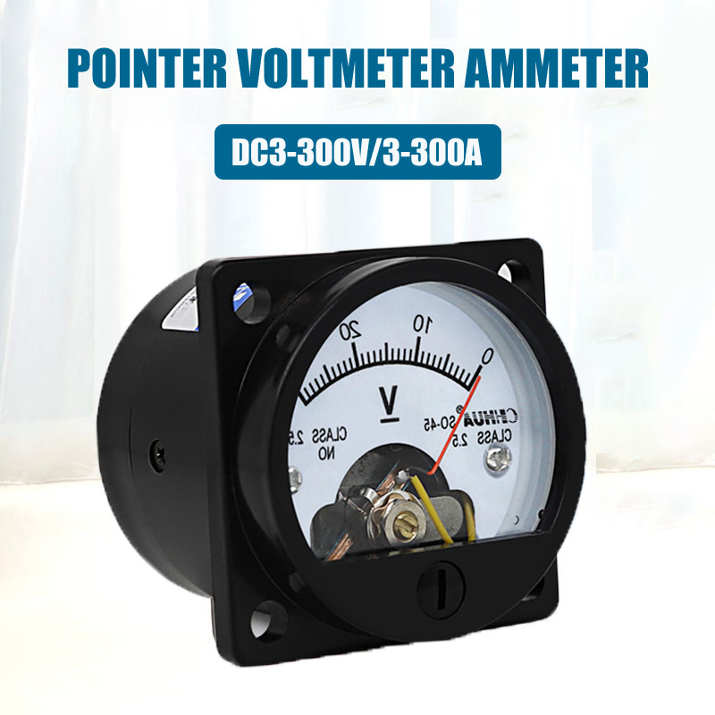 3 300V 300A DC Analog Einbau Messinstrument , Rund Voltmeter