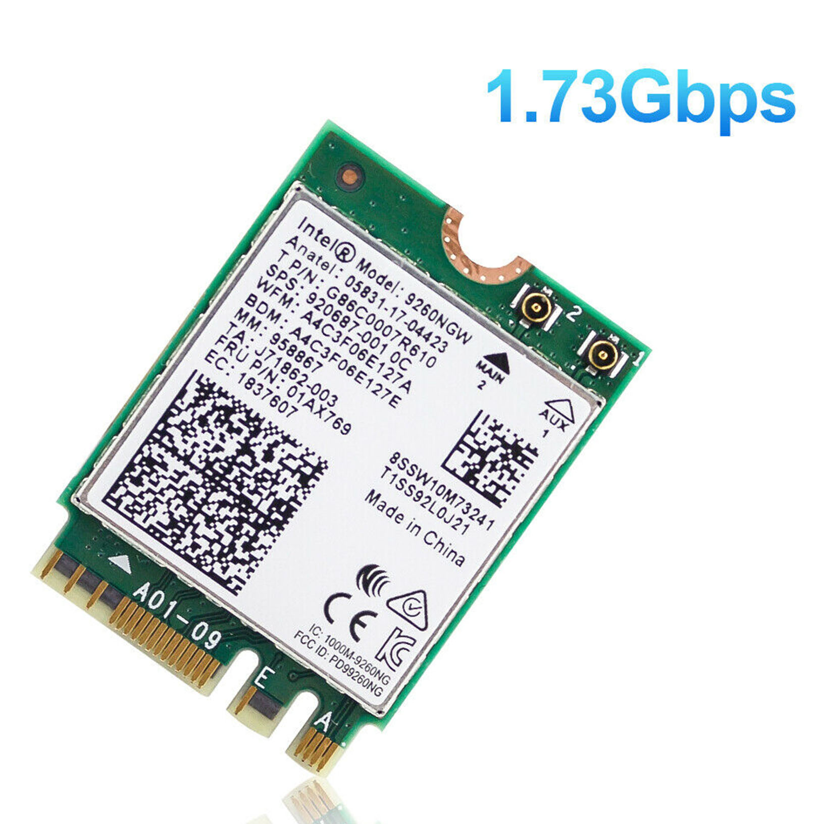 Intel Dual Band Wireless-AC 9260 NGFF 1730Mbps WiFi + Bluetooth5.0 802 ...