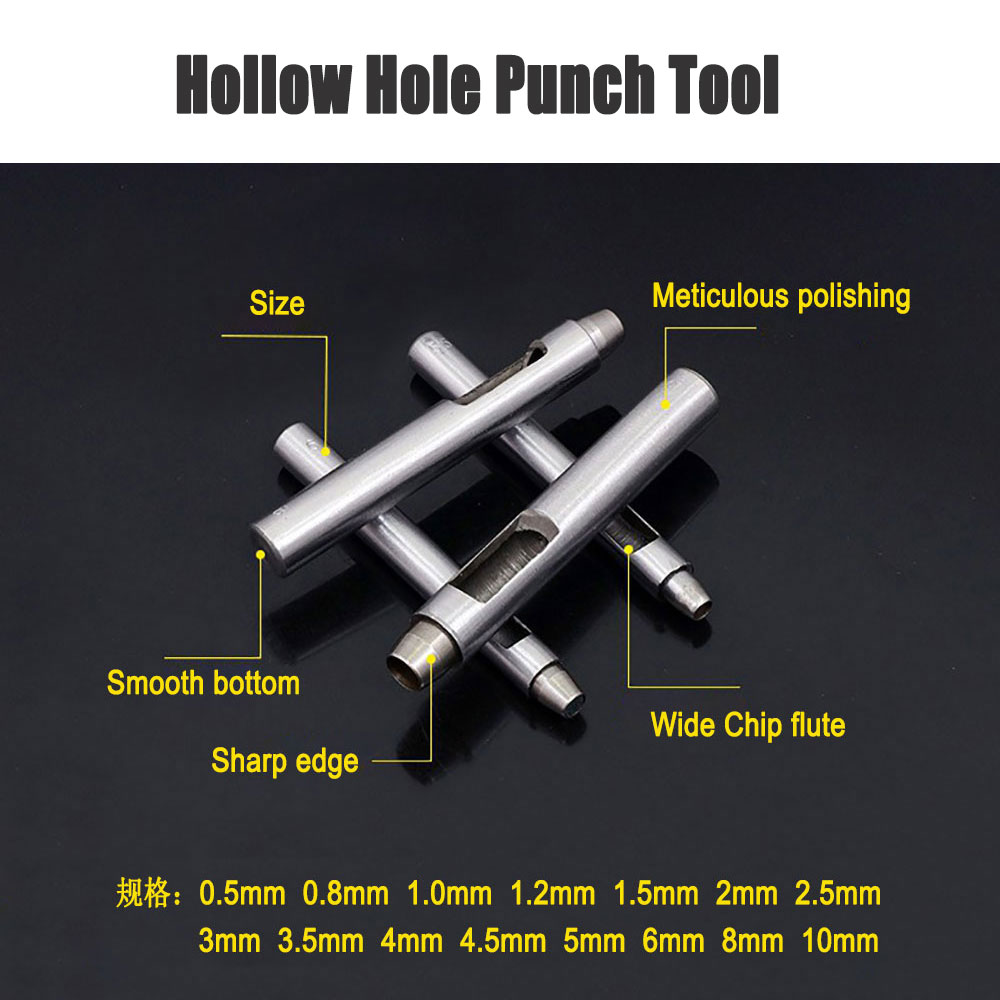 1PCS 0.5mm10mm Hollow Hole Punch Tool Leather Fabric Vinyl Gaskets