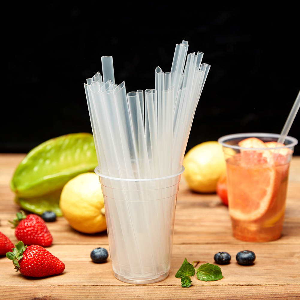400pc 7.9 inch Clear PP Plastic Drinking Straws For Wedding Birthday