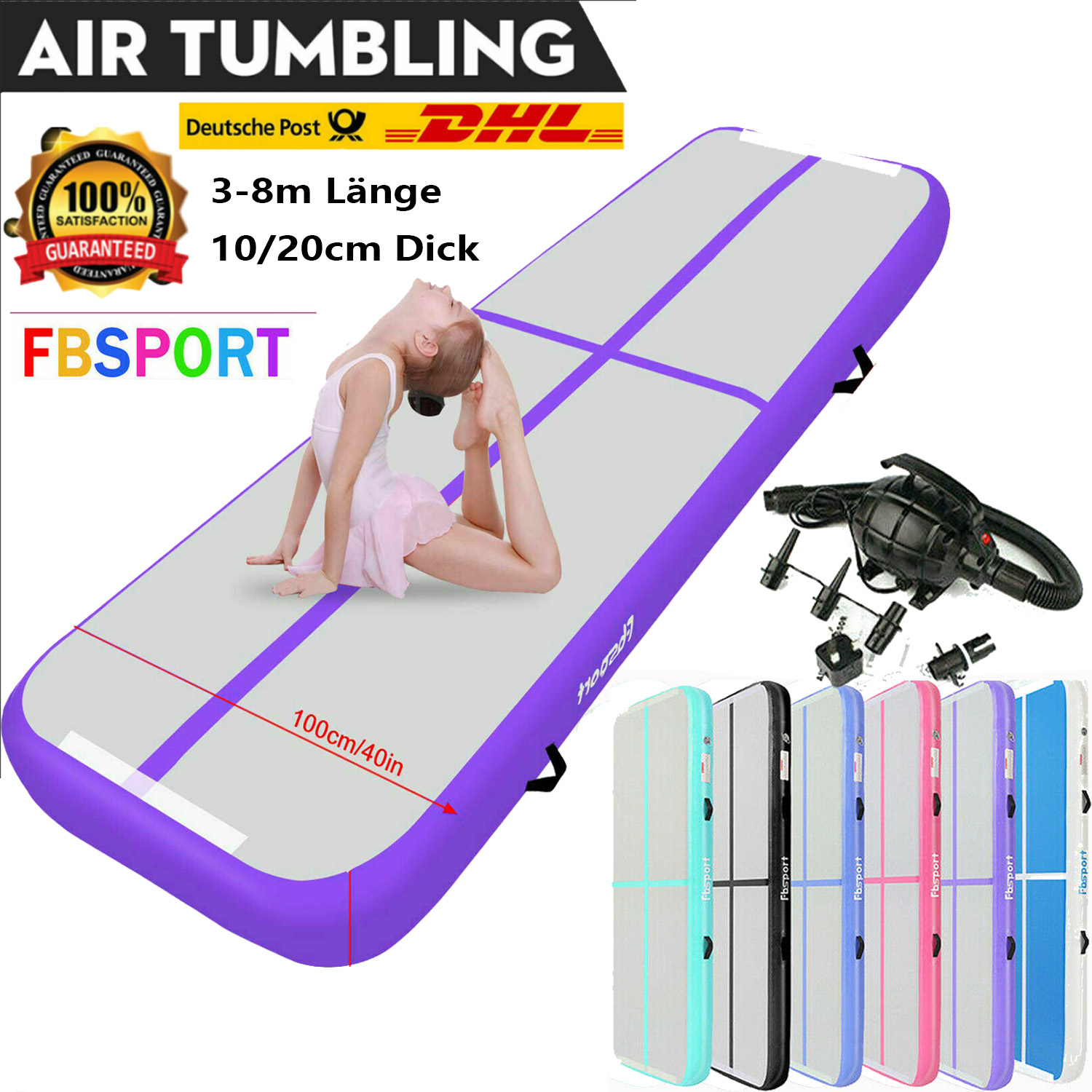 AKSPORT 10ft 13ft 16ft 20ft Air Track Tumbling Mat for
