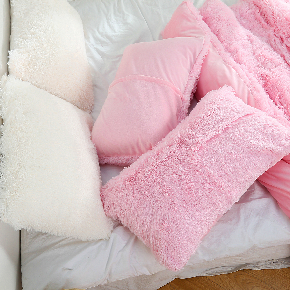 fluffy bed pillow cases