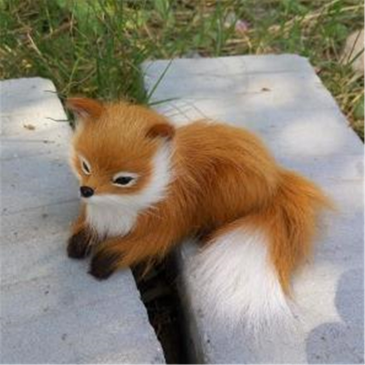 Realistic Small Fox Stuffed Animal Soft Plush Kids Toy Sitting Fox Home