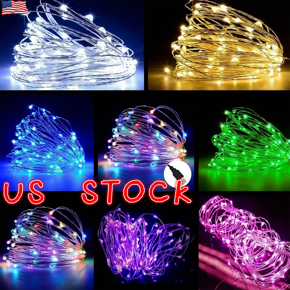 50//100//200 LED Battery Micro Rice Wire Copper Fairy String Lights Wedding Party
