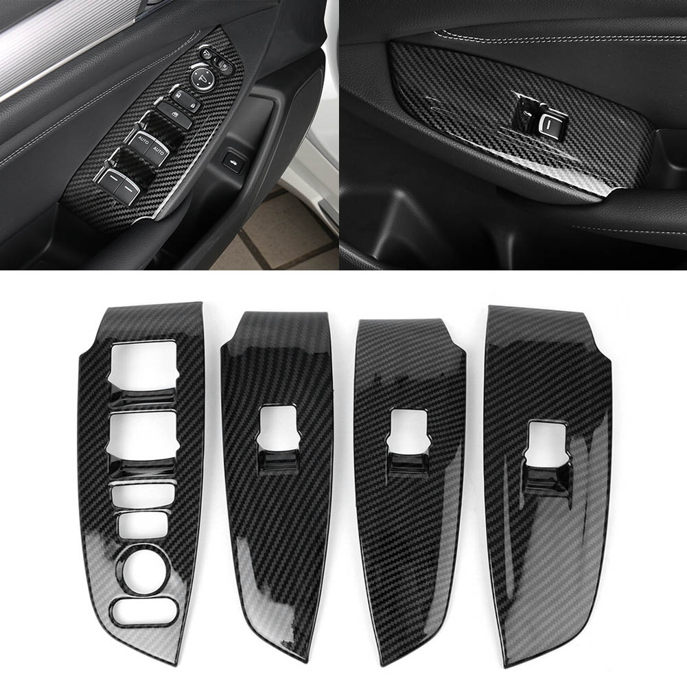 ABS Carbon Fiber Style Window Lift Switch Button Panel For HONDA ACCORD 2018
