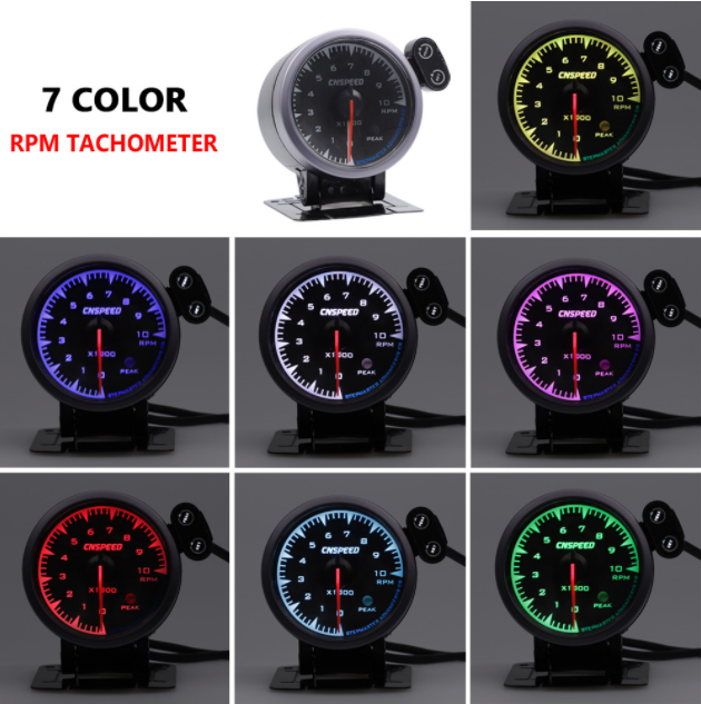 2.5/" 60MM Car Tachometer Red /& White Lighting 0-9000 Rpm Gauge Meter Universal