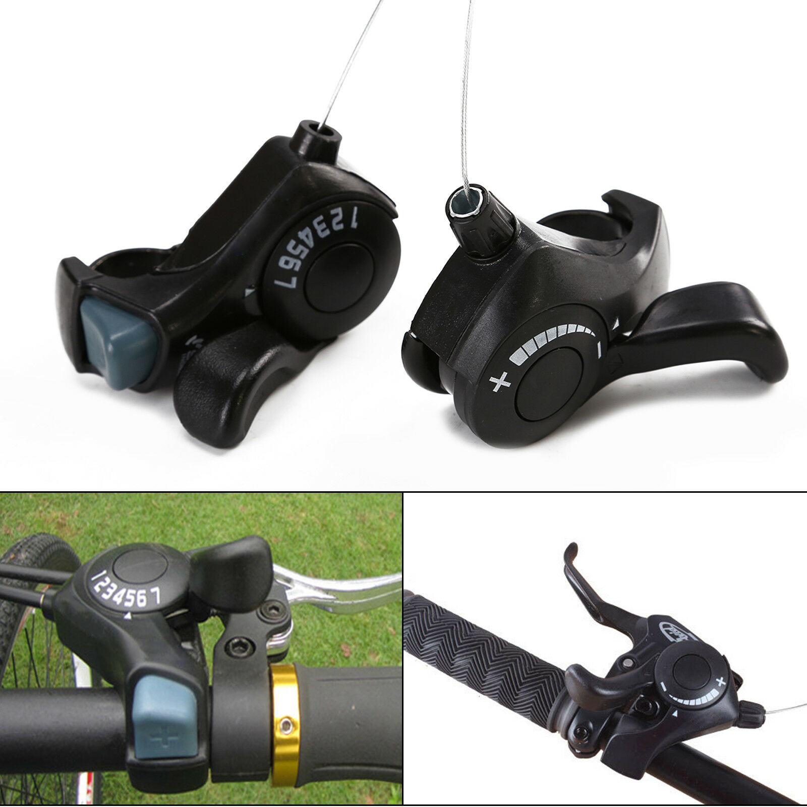 3x7 21 Speed Thumb Gear Shifters MTB Mountain Bike Bicycle Shift Lever Durable