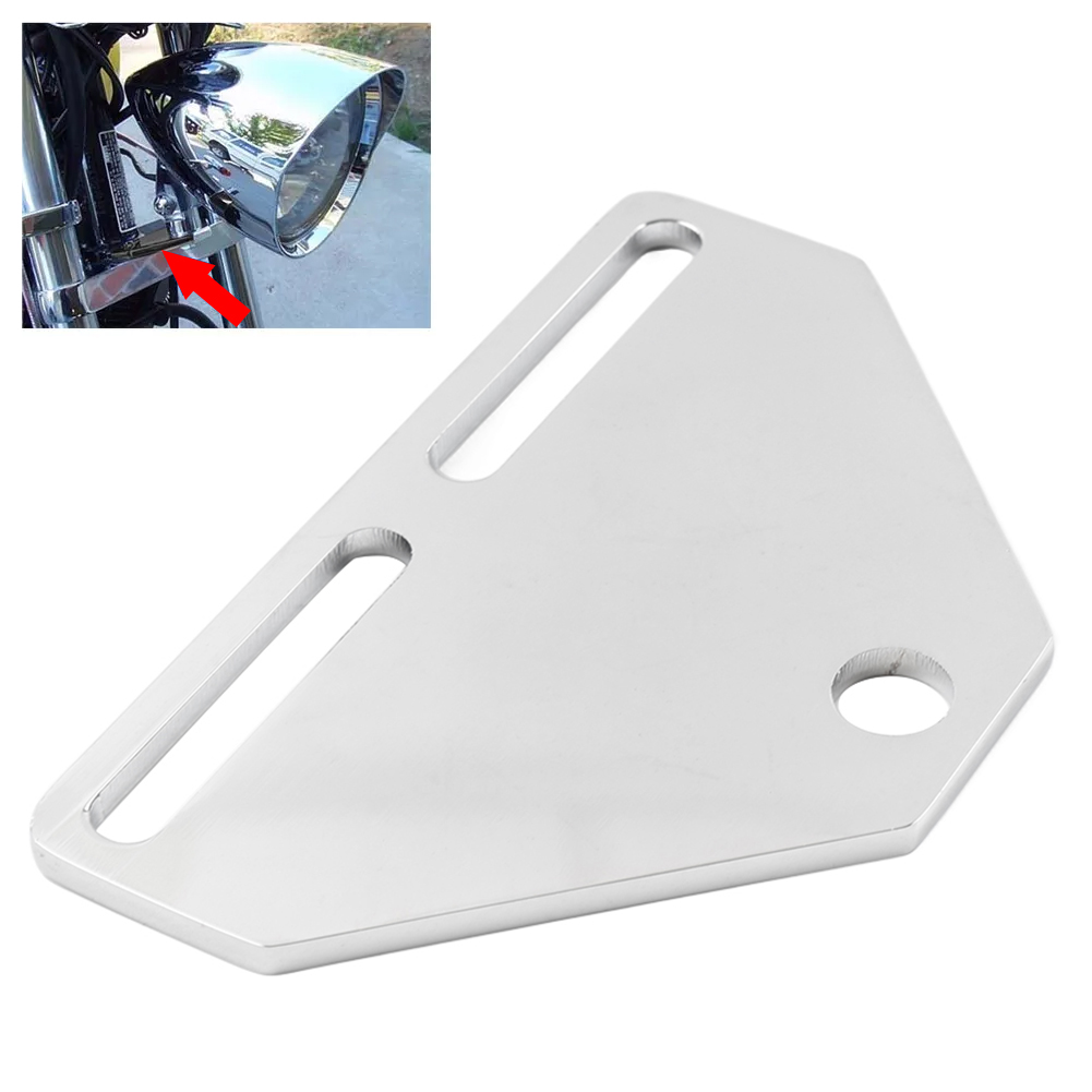 Chrome Bottom Mount Headlight Bracket Adapter For Harley Cruiser, Chopper & Touring Bikes
