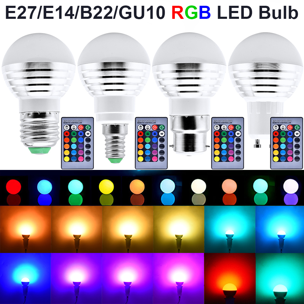 1-10X GU10 Smart Light Bulbs RGB Color Changing MR16 E27 E14 B22 Screw