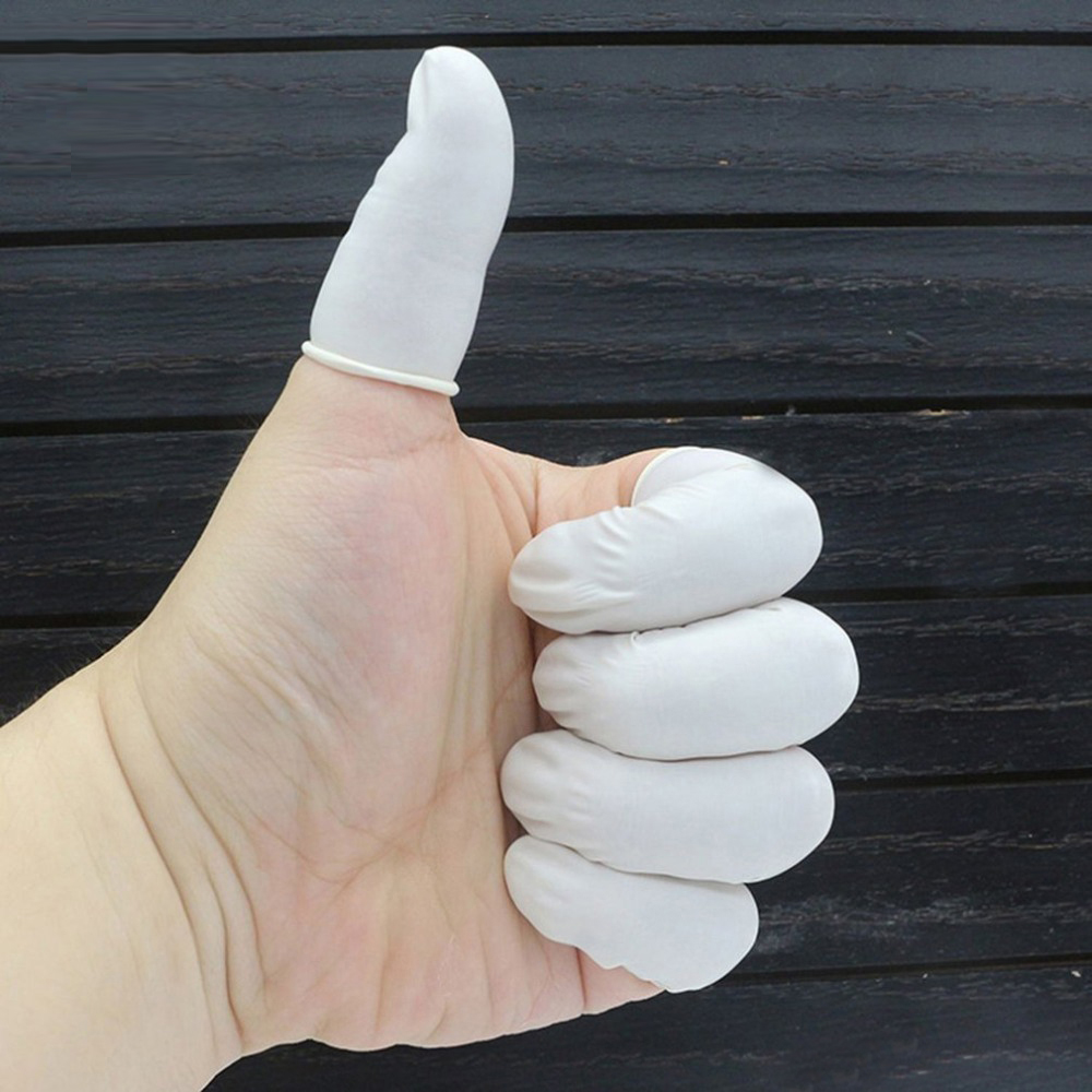 100600Pc LATEX FINGER COTS White Medical Rubber Dressing Bandage Plaster Cover eBay