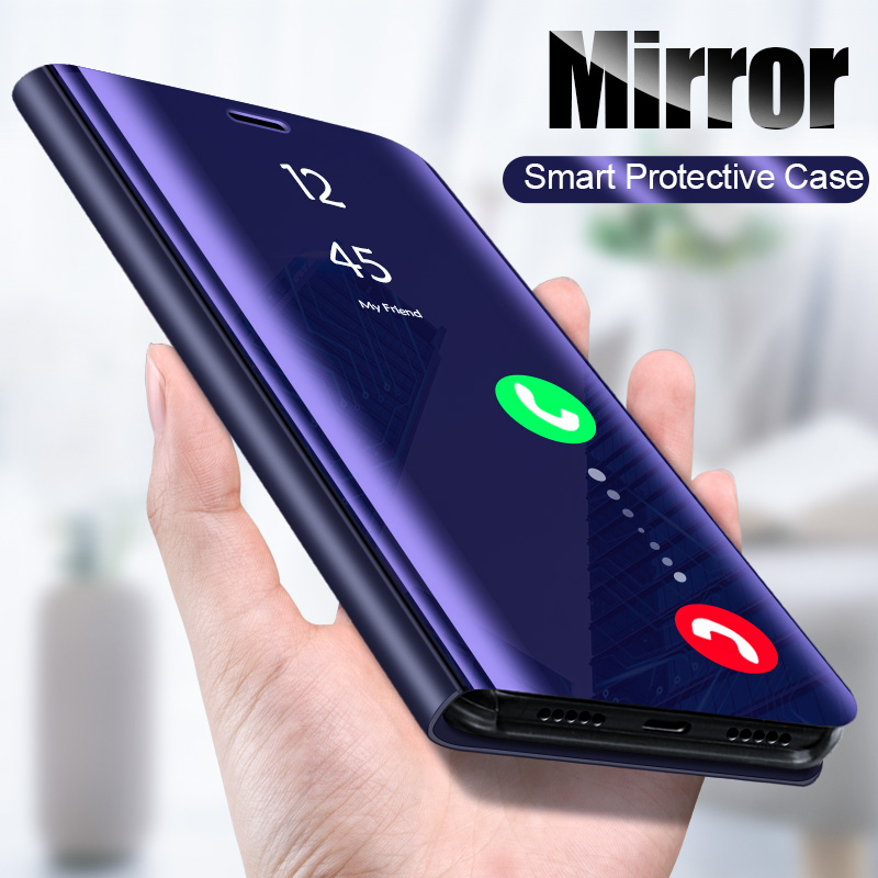 View Mirror Leather Flip Stand Case Cover For iPhone 12 Mini 12 Pro Max