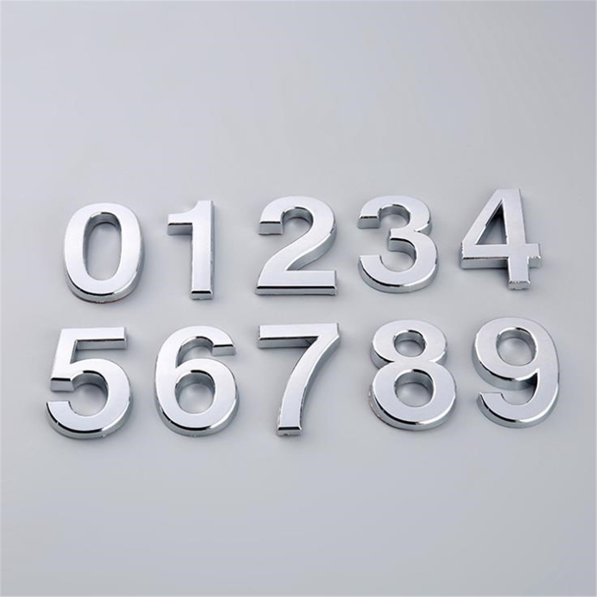 Modern Color Silver Digits Plaque Plate Number Door Hotel Sticker House Sign