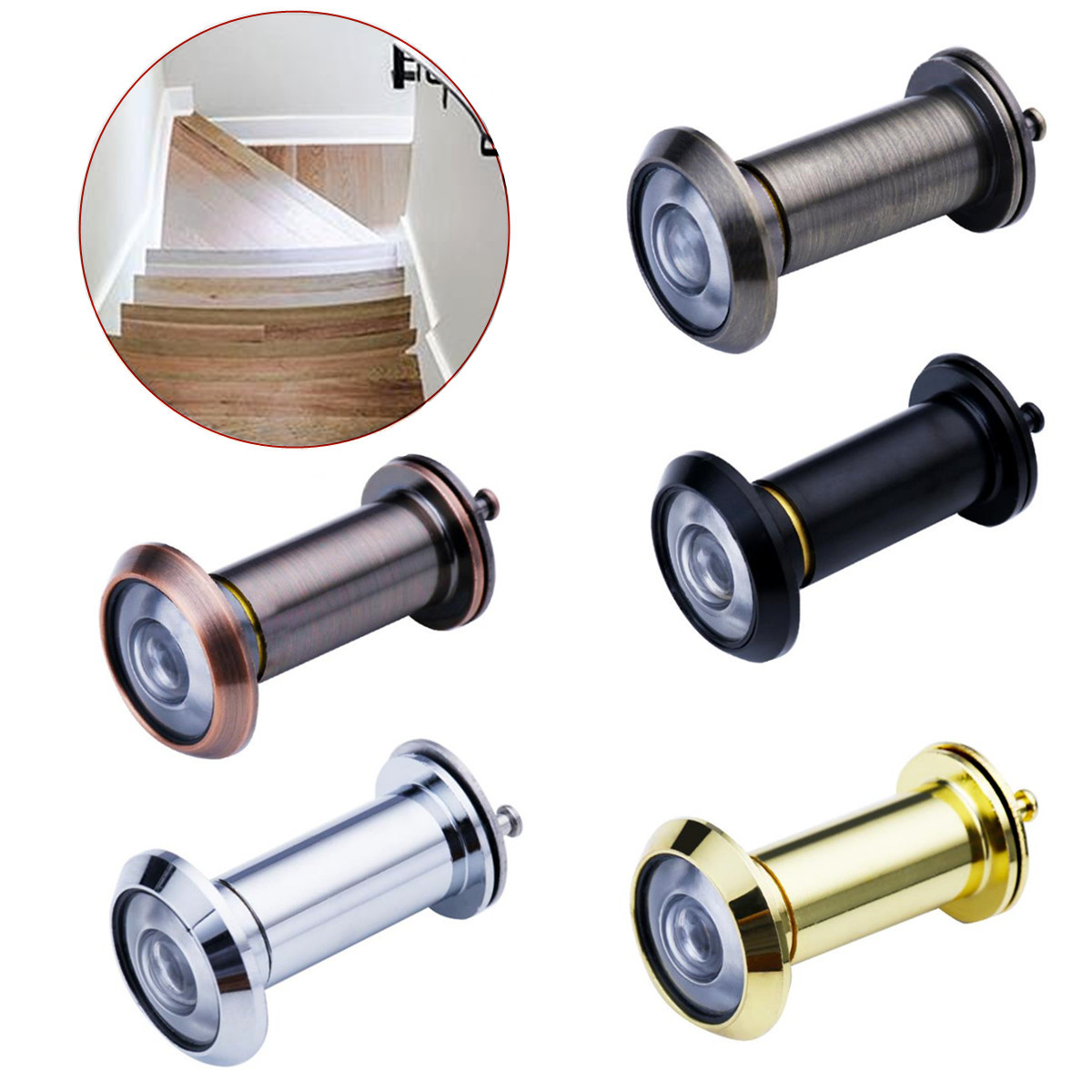 200° Adjustable Door Peephole Viewer Wide Angle Eye Spy Sight Hole Glass Lens eBay