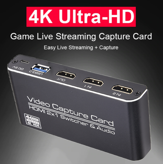 4k 2 In 1 Usb3 0 Video Capture Card Hdm 2x1 Switcher Audio Loop Game Recorder Ebay