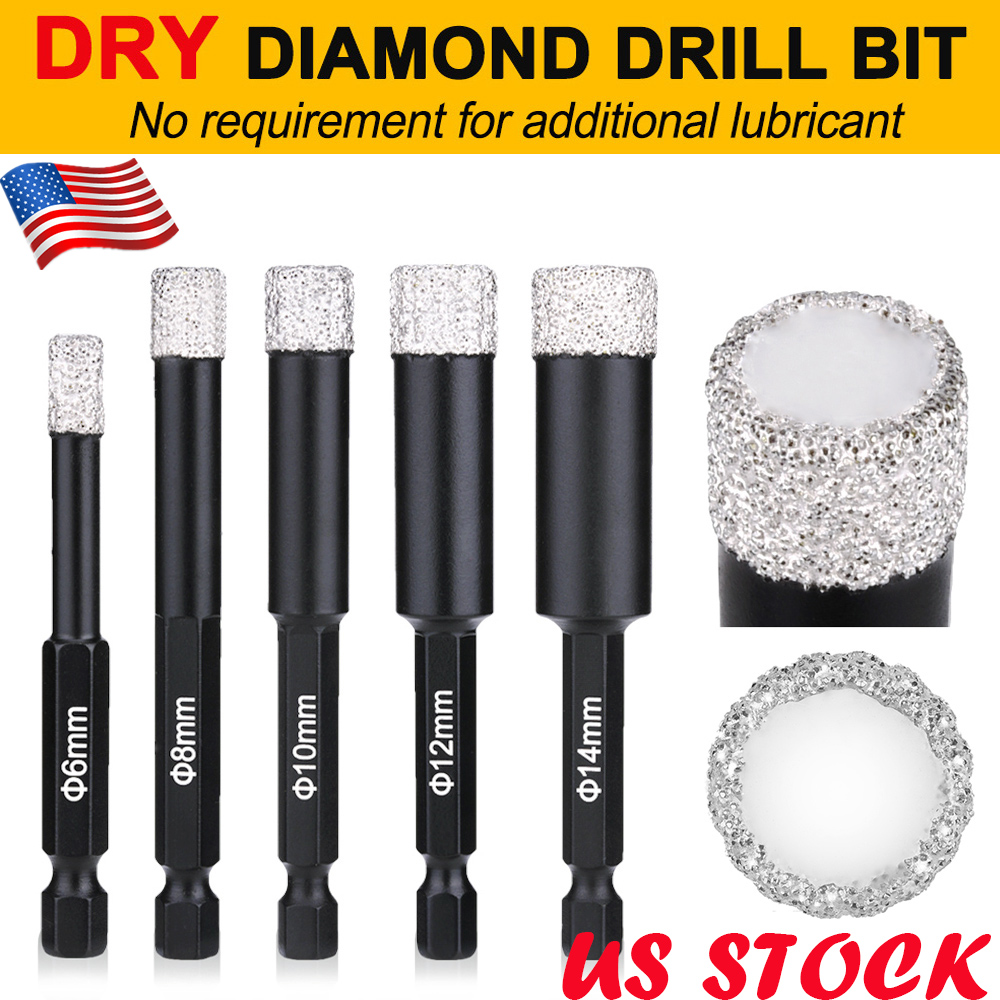 6 14mm Dry Diamond Drill Bits For Porcelain Granite Tile Glass Ceramics Marble Ebay