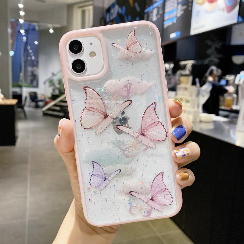 Bling Glitter Butterfly Phone Case Cover For Iphone 12 11 Pro Max Xs Xr