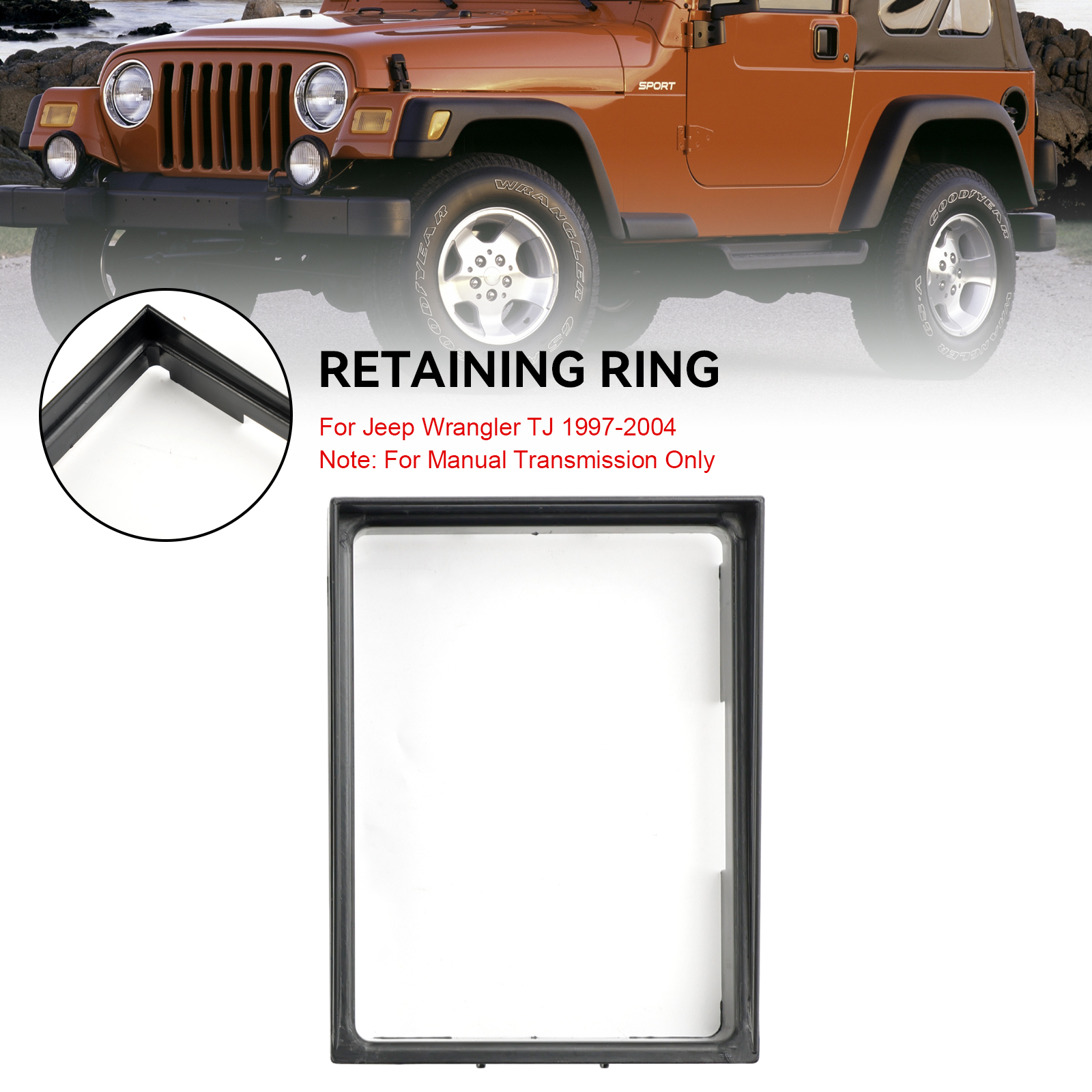 Transmission Shift Boot Bezel Manual Trans Fit Jeep Wrangler TJ