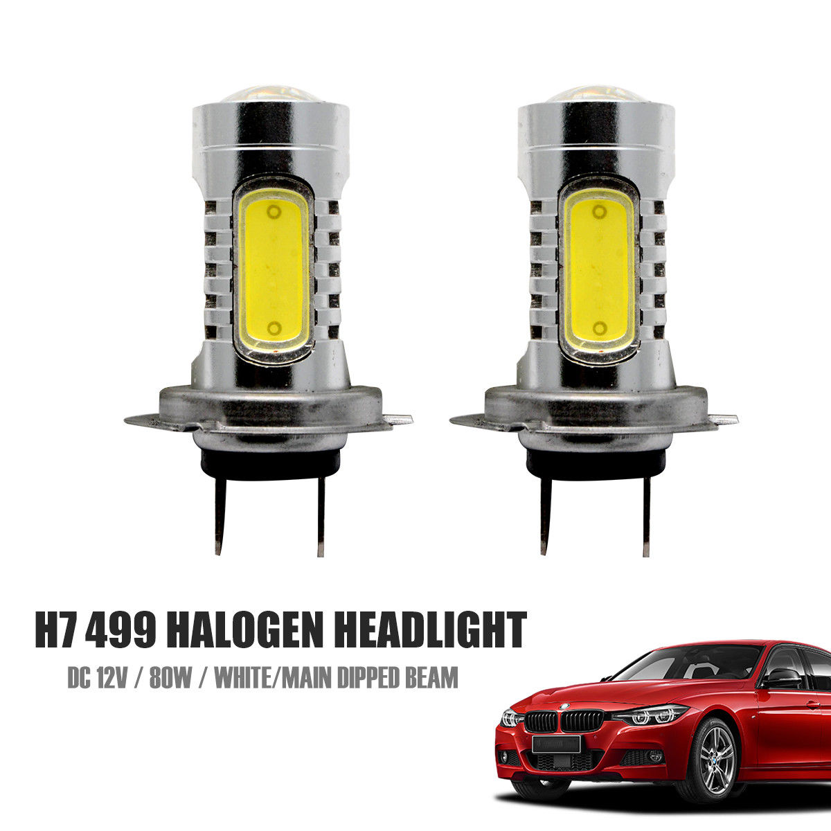 2X Actualizar 80W H7 LED Bombilla del faro Canbus Error Free 6500KSuper Blanco