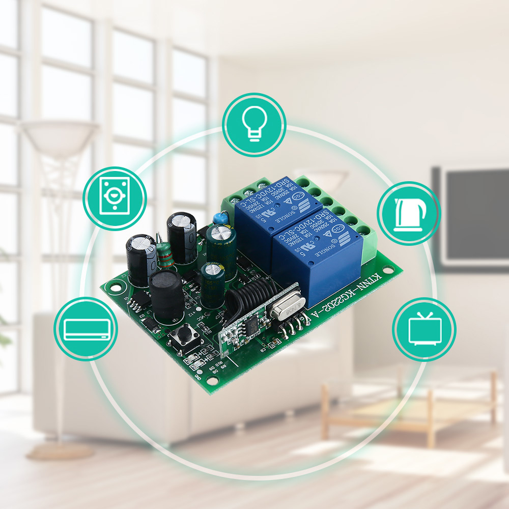 2CH 433 MHz Funk Fernbedienung Garagentor Funk Handsender+Empfänger
