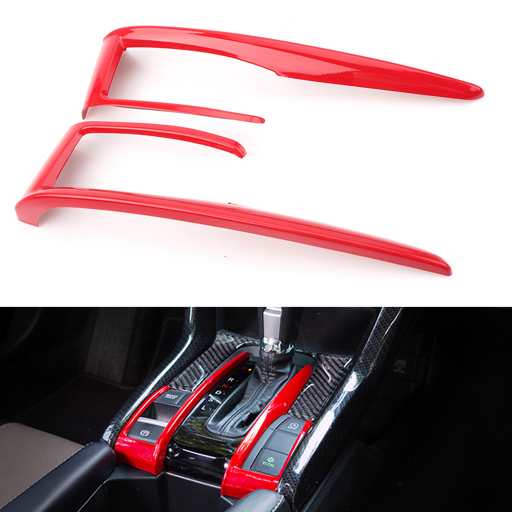 Interior Gear Shift Frame Cover Trim For Honda Civic 10th 16 17 18 Red New Ebay