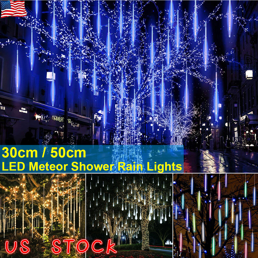 LED Meteor Shower Falling Rain Lights 30/50CM Waterproof Christmas Party Outdoor eBay