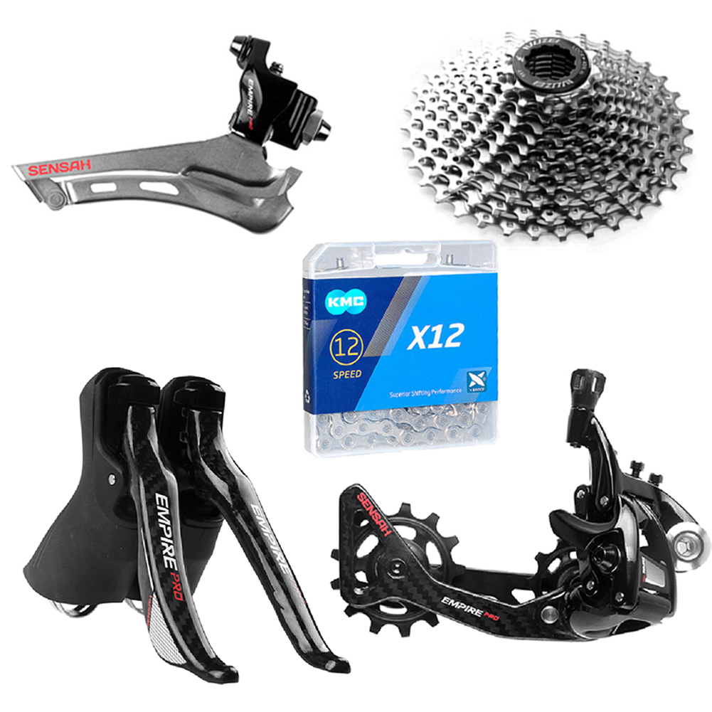SENSAH 2x12speed Road bike shift Kit Derailleur + Shift lever+ flywhee