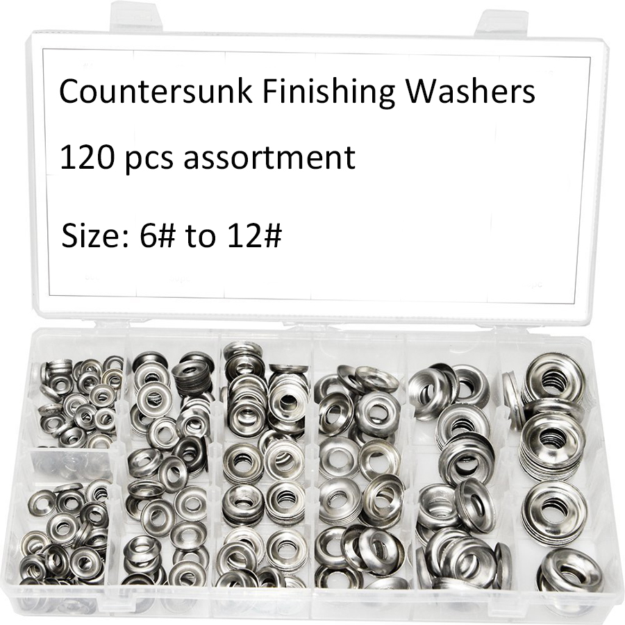 120pcs 6/8/10/12 Stainless Steel Finishing Cup Washer Countersunk