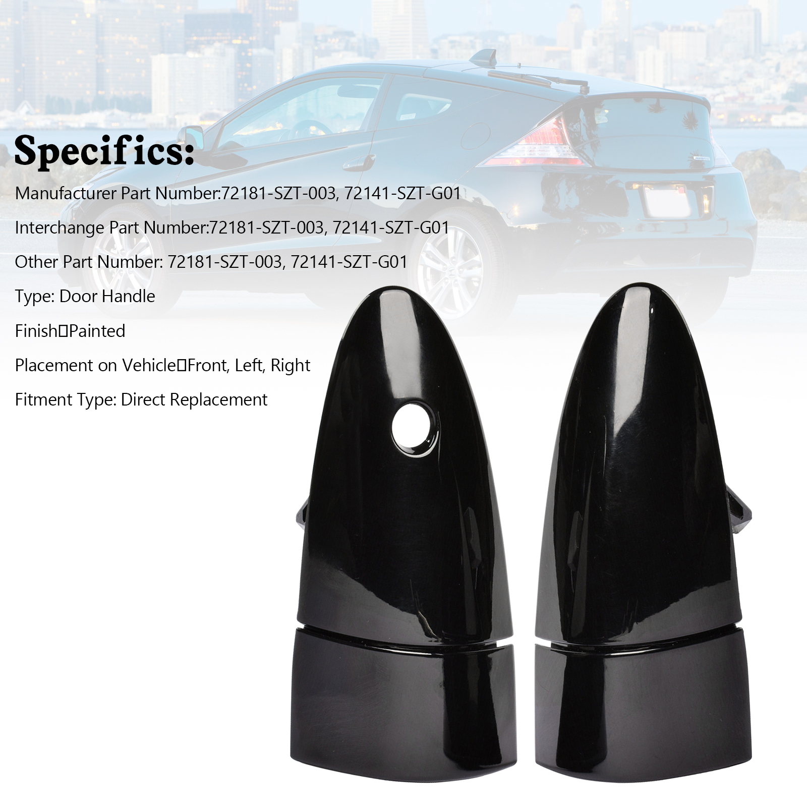 Pair Left&Right Outer Door Handles 72181-SZT-003 For Honda 2011