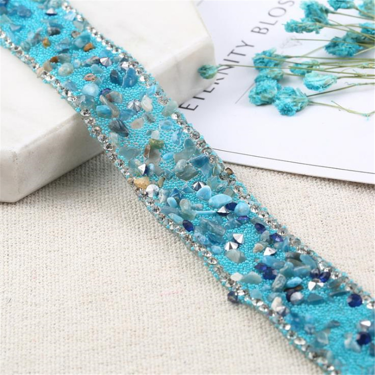 1 Yard Bling Crystal Rhinestone Ribbon Wedding Dress Crafts Sewing ...